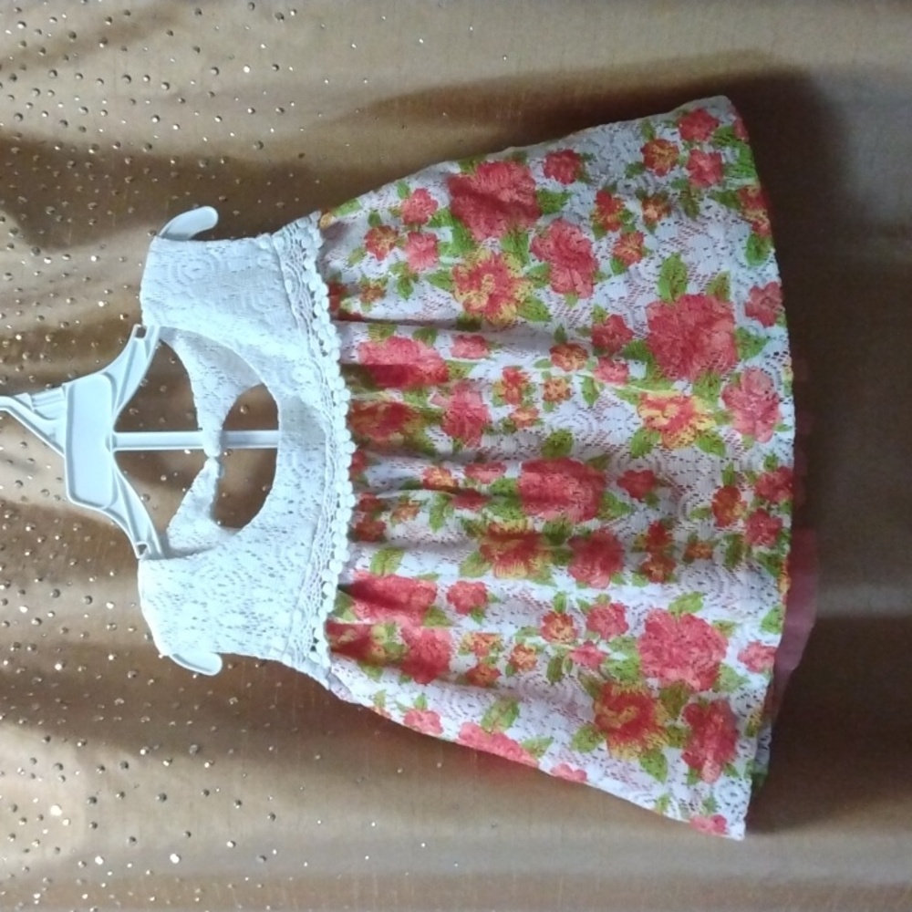 Lace floral top and tutu set.